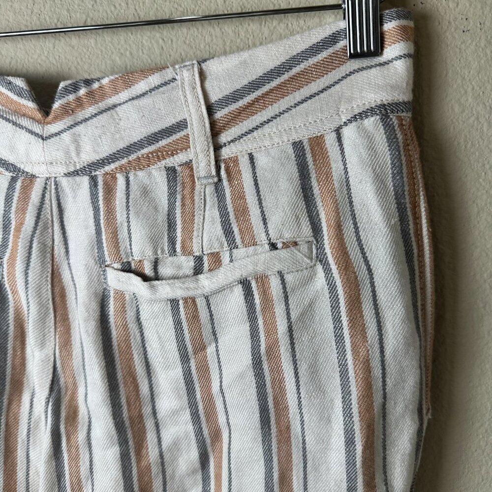 FREE PEOPLE Striped Linen Beachy Wide Leg Pants Trousers - Size 2 - Picture 7 of 9